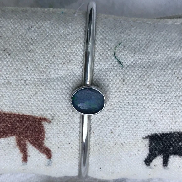 Opal Sterling Silver Cuff Bracelet - Picture 2 of 3